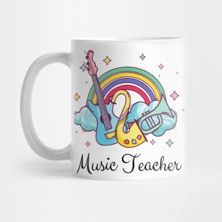 Music Teacher Cute boho Rainbow Mug